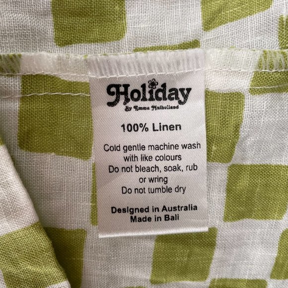 Checkerboard Empire Waist Linen Sundress - Picture 6 of 6